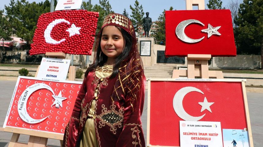 Fındık, &ccedil;ekirdek ve kadayıftan T&uuml;rk bayrağı yaptılar