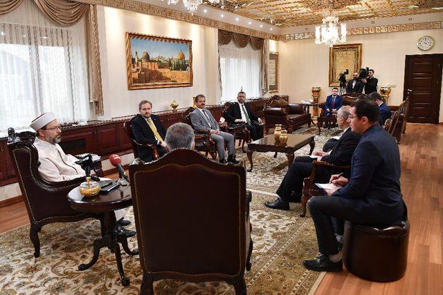 Başkan Erbaş, İran Büyükelçisi Muhammed Farazmand’ı kabul etti