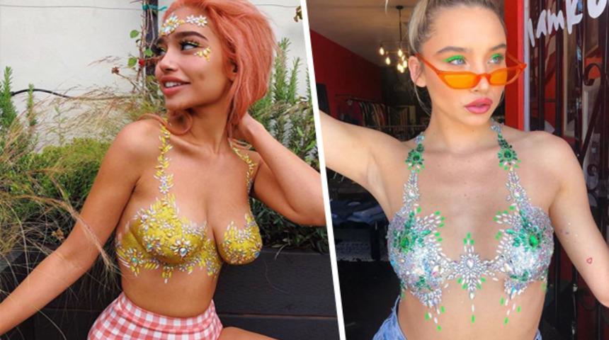 Festivalin yıldızı onlar oldu! Sütyen yerine...