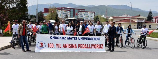 OMÜ 100. yıl anısına pedalladı