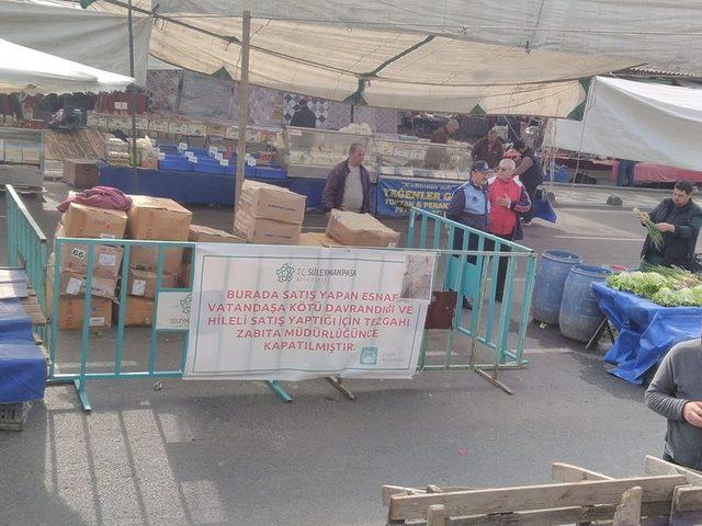 Tekirdağ'da hileli satış yapan pazarcının tezgahı kapatıldı