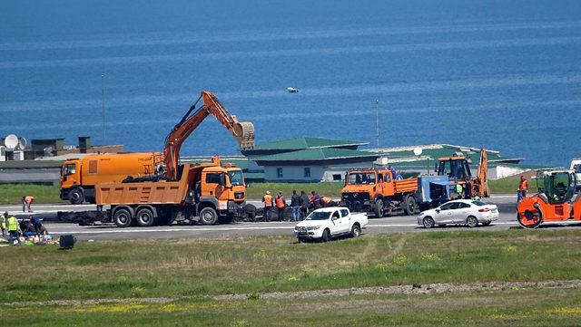 Pisti onarıma alınan Trabzon Havalimanı uçuşa kapatıldı (2)