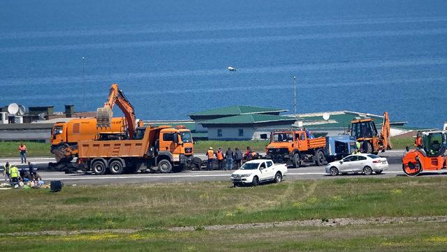 Pisti onarıma alınan Trabzon Havalimanı uçuşa kapatıldı (2)