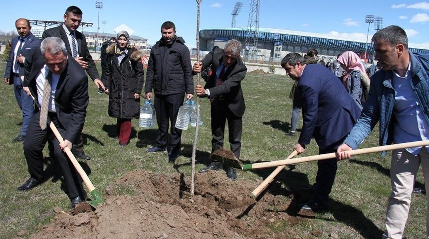 U&ccedil;urtmalar eşliğinde fidan dikimi