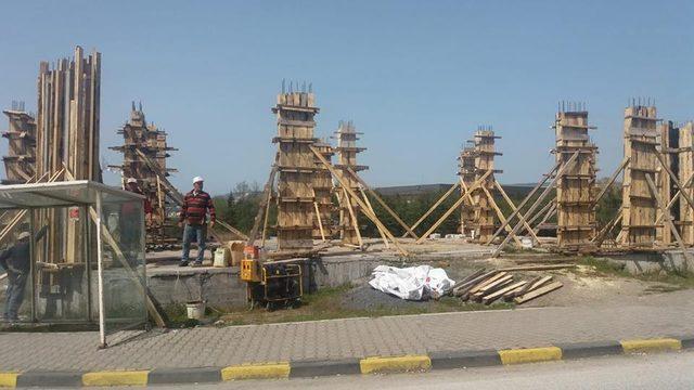 Gülüç’te sahil kafenin yapımına başlandı