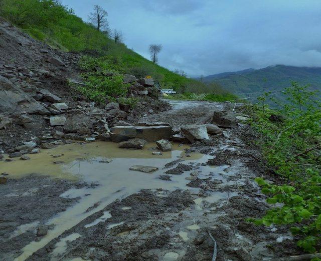 Ordu’da heyelandan kapanan yollar hizmete açıldı