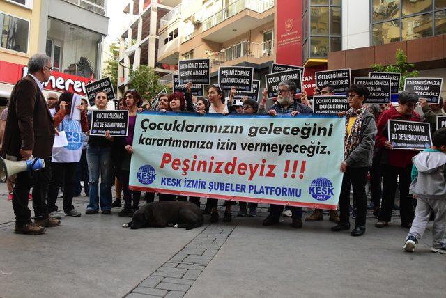 İzmir'de, KESK'ten çocuğa karşı 'cinsel istismar' eylemi