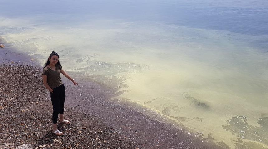 Assos sahilinde tedirgin eden görüntü