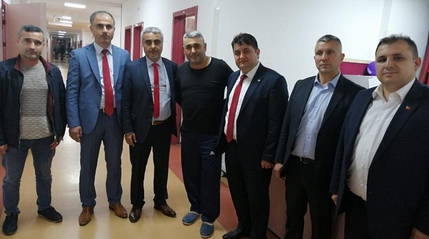 GMİS y&ouml;netimi yaralı madencileri ziyaret etti