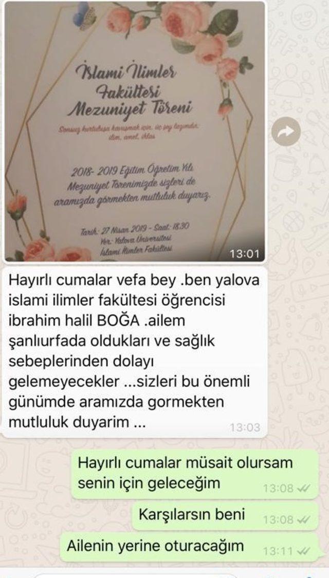 Başkan Salman, mezuniyet töreninde yalnız olan öğrencinin velisi oldu