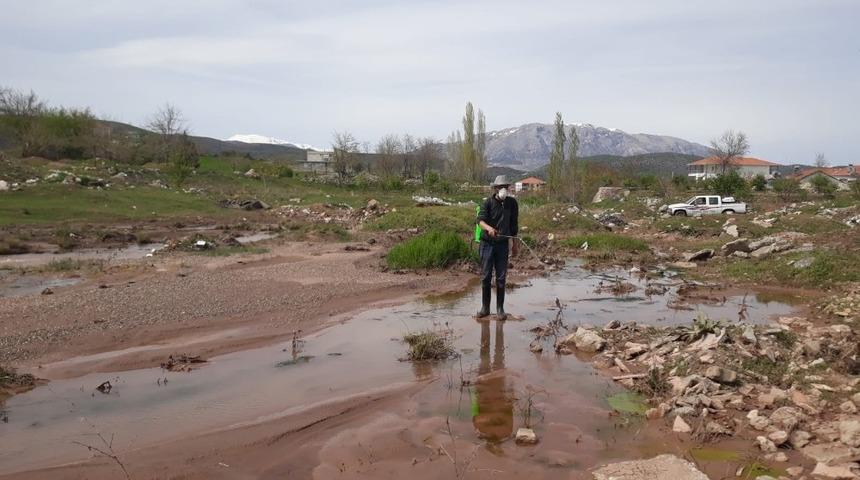 G&ouml;lbaşı il&ccedil;esinde larvayla m&uuml;cadele devam ediyor