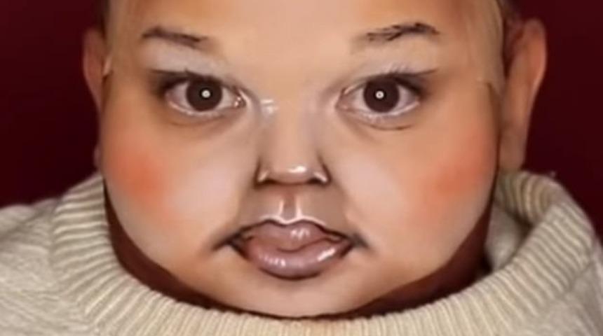 Makyaj sanatçısı Kylie Jenner'ın kızı Stormi'ye dönüştü, ürpertti