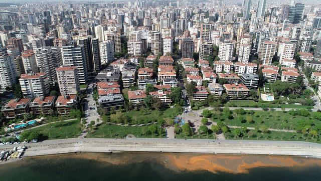 (Havadan fotoğraflarla) Kadıköy sahili de turuncuya büründü