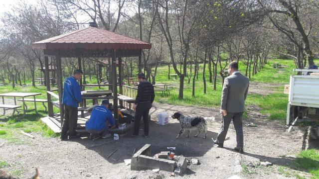 Tosya Belediyesi, mesire alanlarında bakıma çalışmalarını sürdürüyor