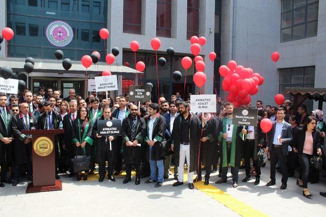 Aksaray’da avukatın öldürülmesine balonlu tepki