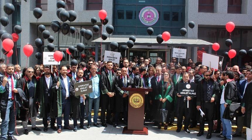 Aksaray&rsquo;da avukatın &ouml;ld&uuml;r&uuml;lmesine balonlu tepki