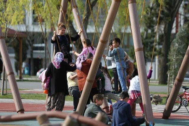 Cumhuriyet Parkına yoğun ilgi