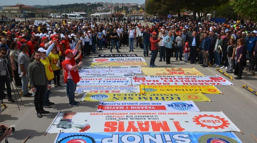 Sinop&rsquo;ta coşkulu 1 Mayıs kutlaması