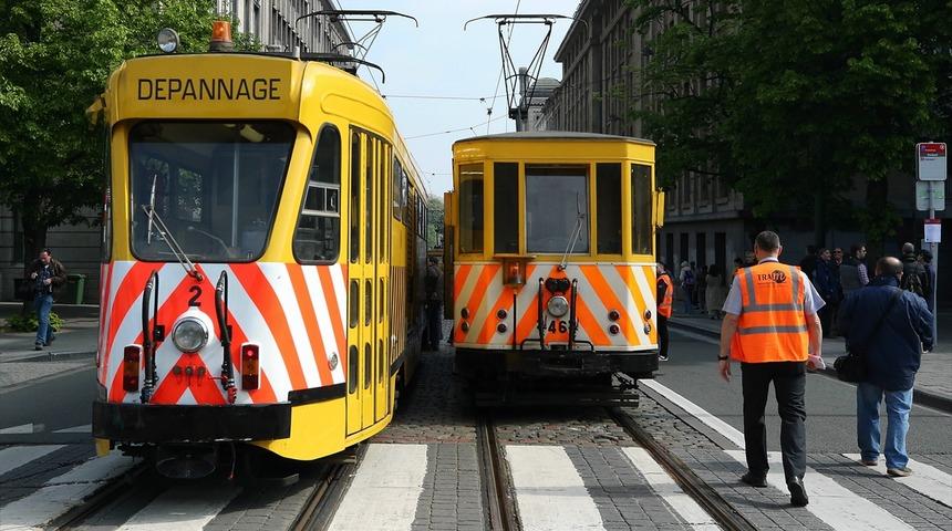 Brüksel'de 150 yıllık tramvaylar görücüye çıktı 