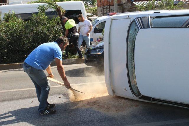 Takla atan otomobilden sağ çıktı