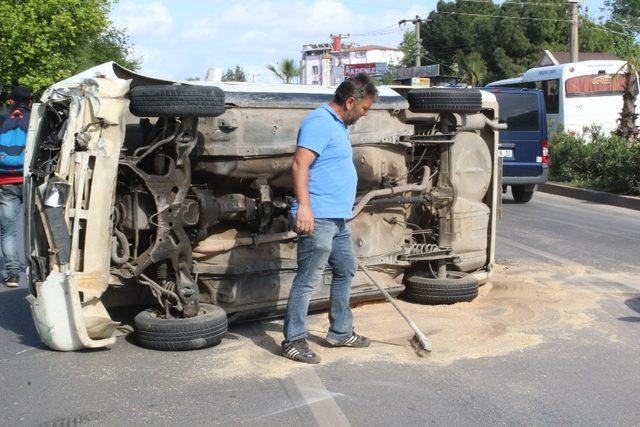 Takla atan otomobilden sağ çıktı