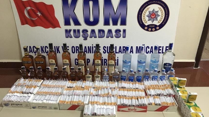 Kuşadası’nda kaçak cinsel hap ve içki operasyonu