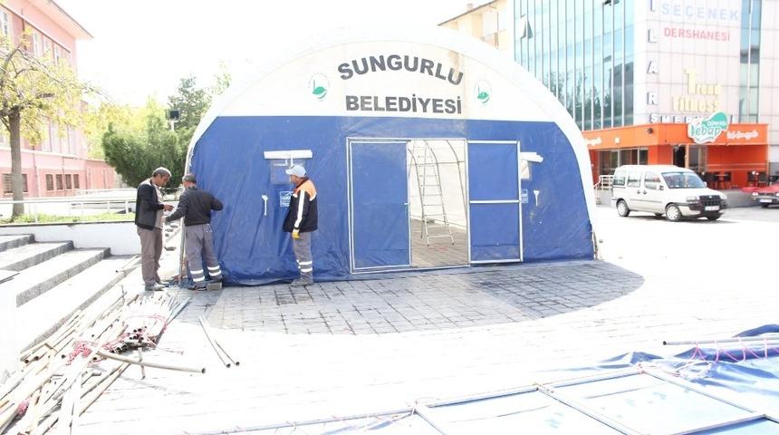 Sungurlu belediyesi iftar çadırı kuruyor