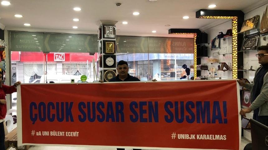 Derbi maçı öncesinde anlanlı pankart