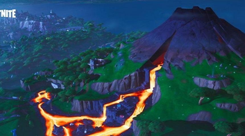 Fortnite'ın volkanı patladı! Haritanın bazı yerleri yok oldu