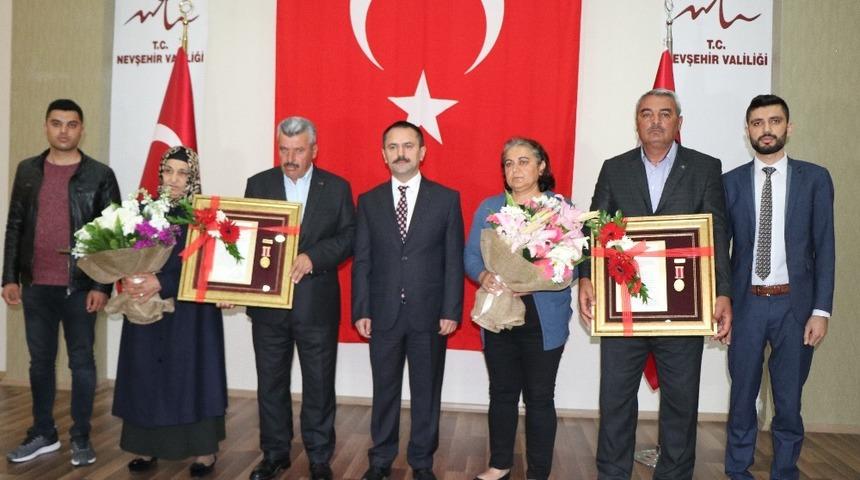 Nevşehir&rsquo;de şehit ailelerine Devlet &Ouml;v&uuml;n&ccedil; Madalyası