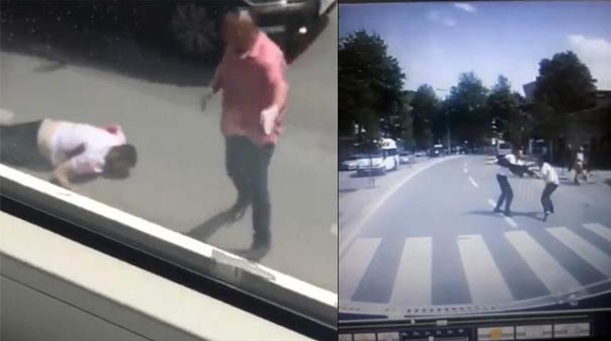 Her anı araç kamerasına saniye saniye yansıdı! Kanlı kavga!