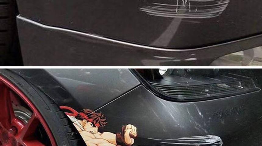 Hasarlı aracını tamir etme şekli kırdı geçirdi!