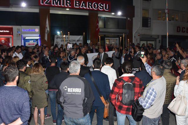 İzmir Barosu'nun protesto 'nöbet'i devam ediyor