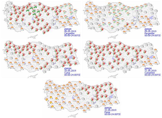 Kuvvetli sağanak yağış geliyor! Birçok ili etkileyecek 8 Mayıs Çarşamba Meteoroloji hava durumu1
