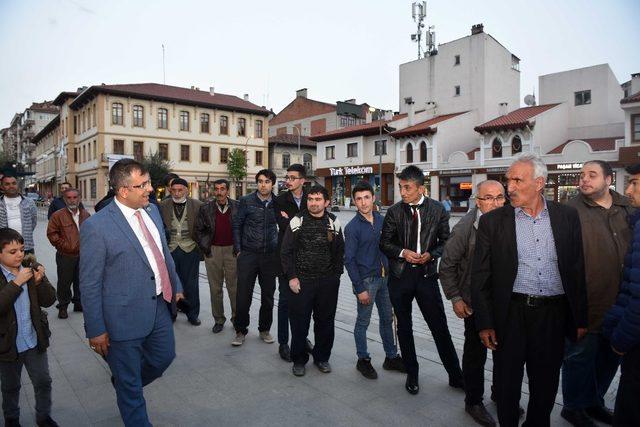 Taşköprü Belediye Başkanı Çatal, orucunu iftar çadırında açtı