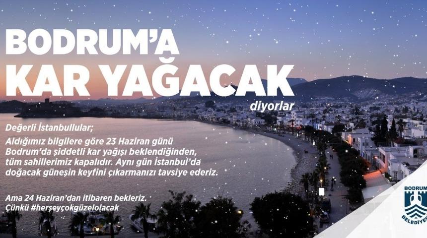 Bodrum&rsquo;da kar var paylaşımı sosyal medyada rekor kırdı