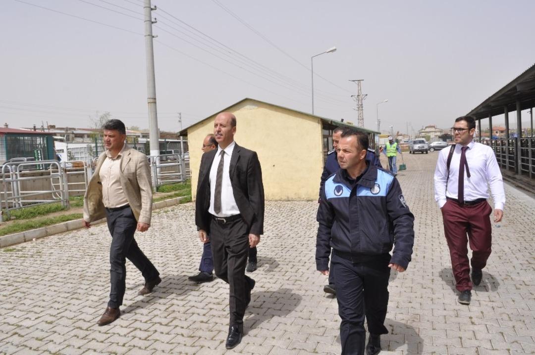 Başkan Bozkurt Canlı Hayvan Borsasında incelemelerde bulundu
