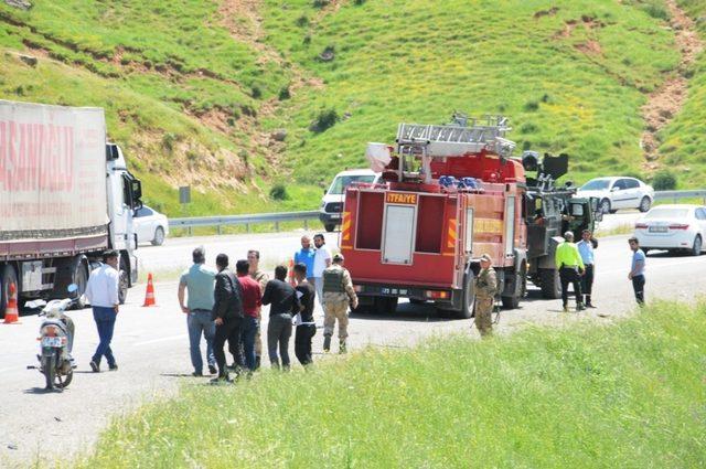 Cizre’de otomobil şarampole yuvarlandı: 1 polis yaralı