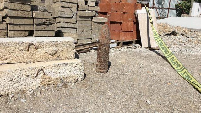 Şehrin göbeğinde top mermisi bulundu