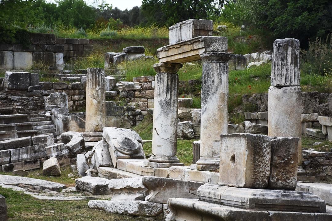 Lagina'nın s&uuml;tunları ayağa kaldırılıyor 