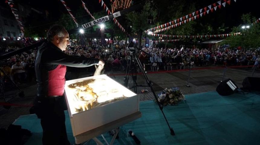 Ramazan etkinliklerinde kum sanatı b&uuml;y&uuml;k ilgi g&ouml;rd&uuml;