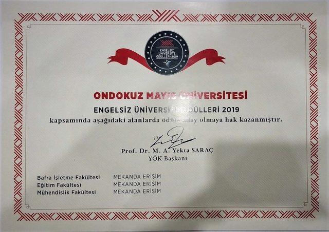 OMÜ’ye Engelsiz Üniversite Ödülü