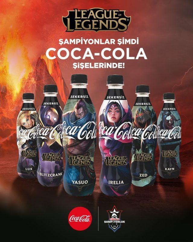 “League of Legends” şampiyonları Coca-Cola şişelerinde