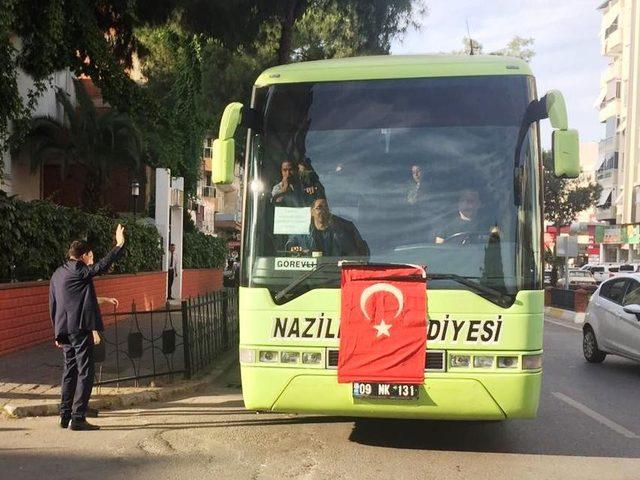 Başkan Özcan engelli gençleri askere uğurladı