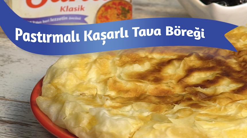 Pastırmalı kaşarlı tava böreği