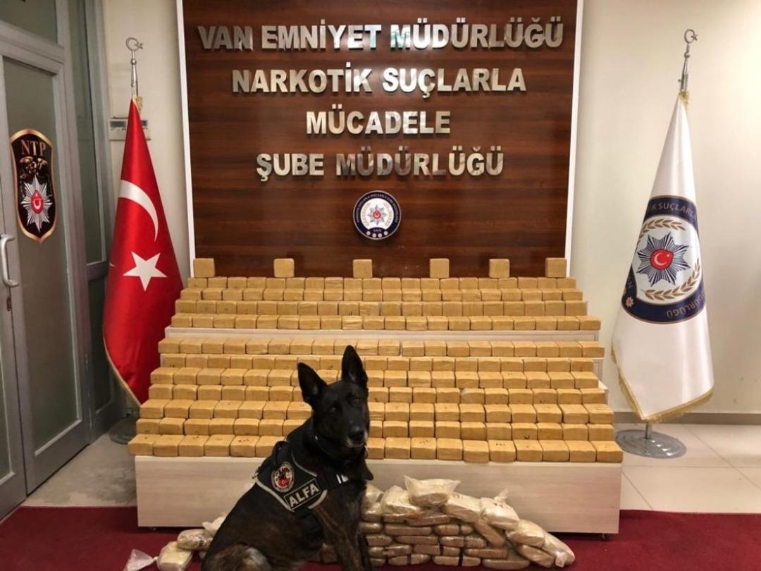 Pul biber ile kamufle edilen eroin, narkotik k&ouml;peği Alfa&rsquo;ya takıldı