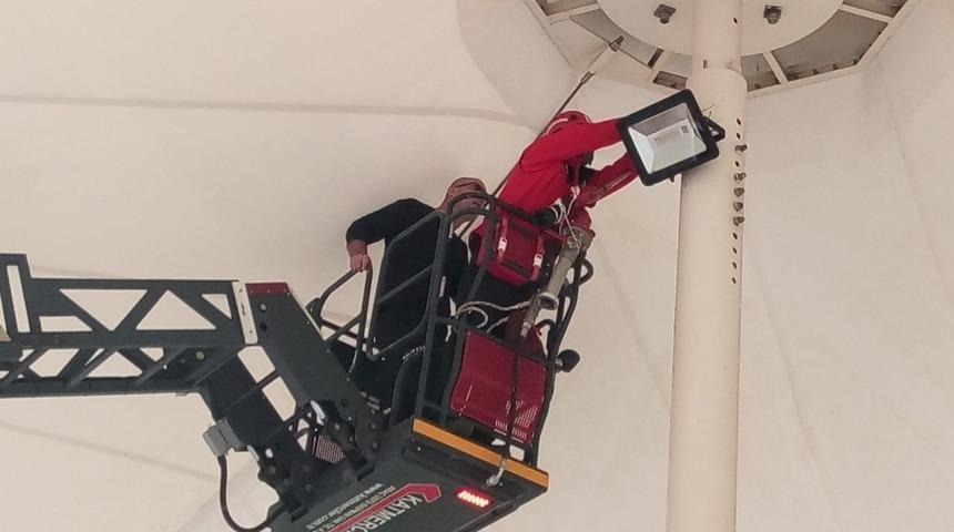 Yuvadan d&uuml;şen kumru yavrusunu itfaiye kurtardı