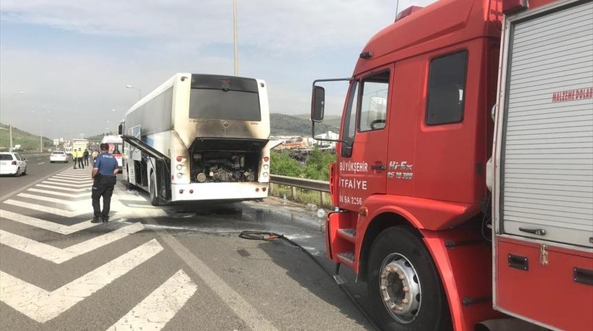 Ankara'da yolcu otobüsünde yangın