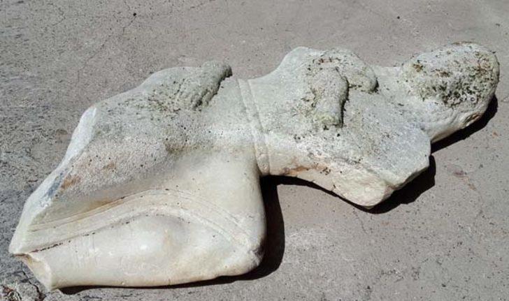 Yavru aslanı emziren mermer kadın heykelinin diğer parçası bulundu G4