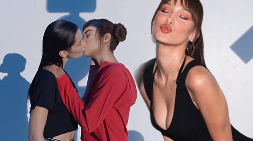 Calvin Klein'den dikkat çeken reklam! Bella Hadid, iki kimlikli sanal mankenle öpüştü